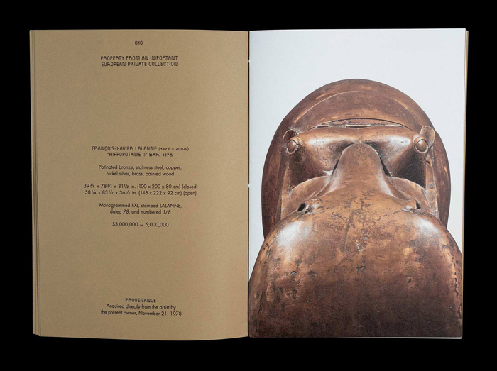 Hippopotame II auction booklet by Christie’s 11