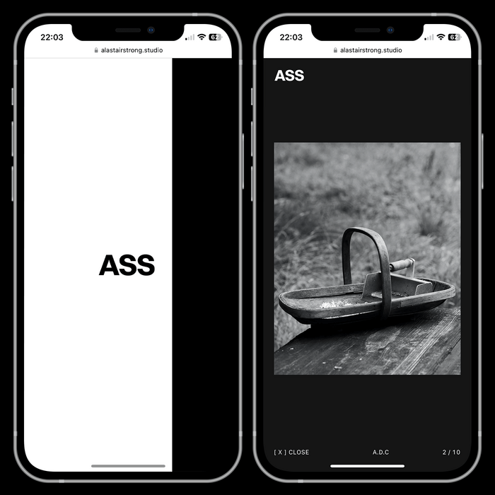 Alastair Strong Studio website 7