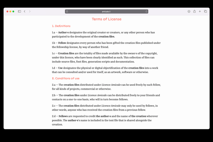 Licence Amicale website 3