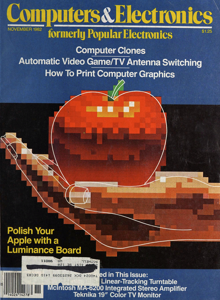 Vol. 20, no. 11 from November 1982 was issued under the new name Computer &amp; Electronics, formerly Popular Electronics. The use of Trooper Roman for the logo was continued by Computers &amp; Electronics until the final issue in April 1985. The sans is .