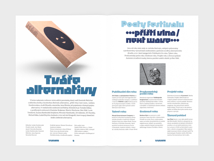 Spread from Tsunami – a printed festival newsletter
