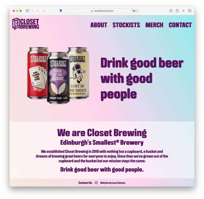 Closet Brewing logo and website 1