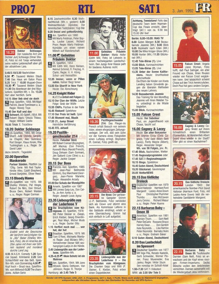 Interior page for 3 January 1992