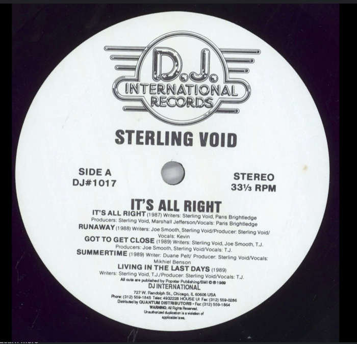 Sterling Void – It’s All Right, 1989