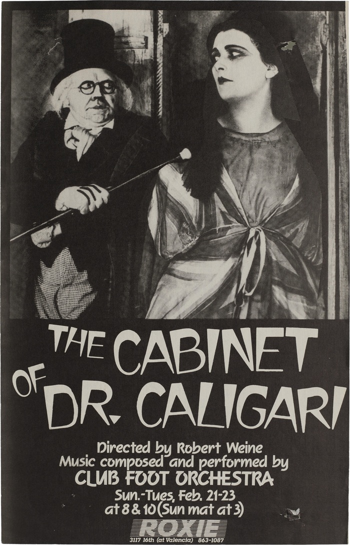 The Cabinet of Dr. Caligari at the Roxie Theater flyer