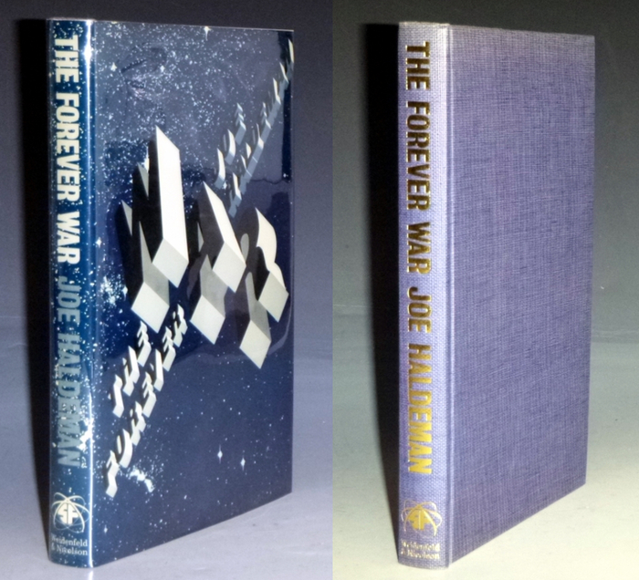 The spine lettering is in all-caps .