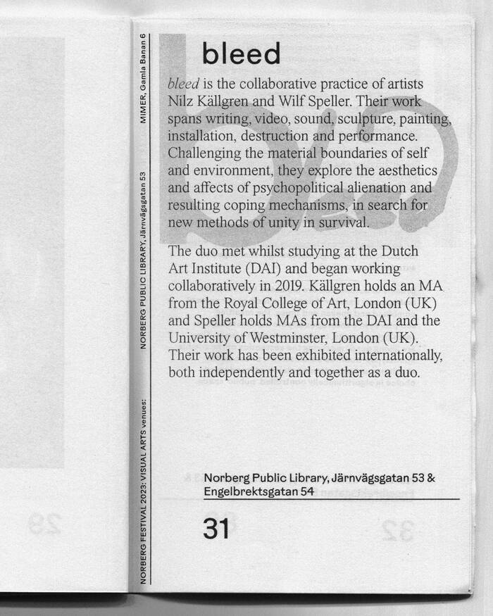 Norbergfestival 2023 visual arts program 7