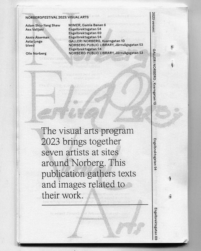 Norbergfestival 2023 visual arts program 11