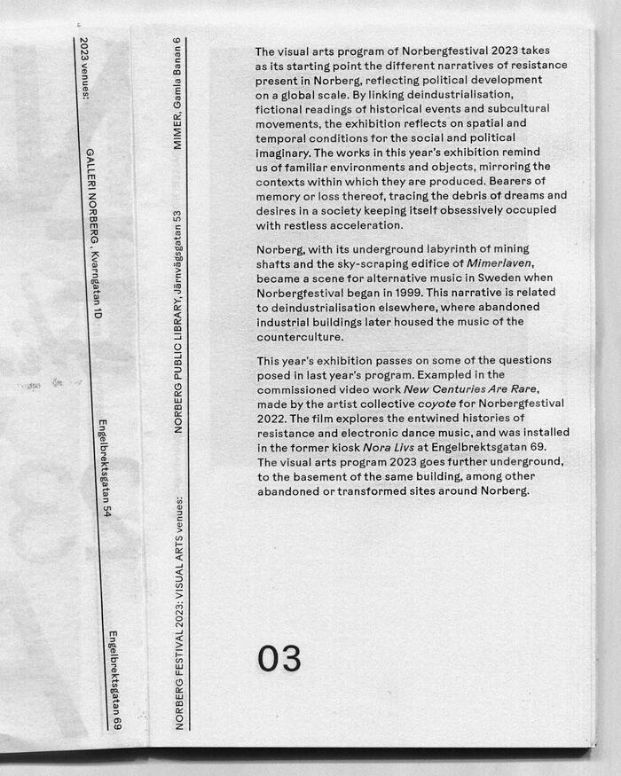 Norbergfestival 2023 visual arts program 3