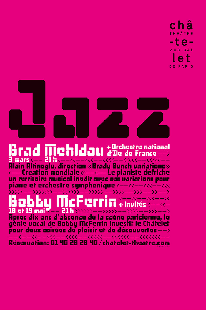 Jazz – Brad Mehldau and Bobby McFerrin at Châtelet Théâtre Musical de Paris concert poster