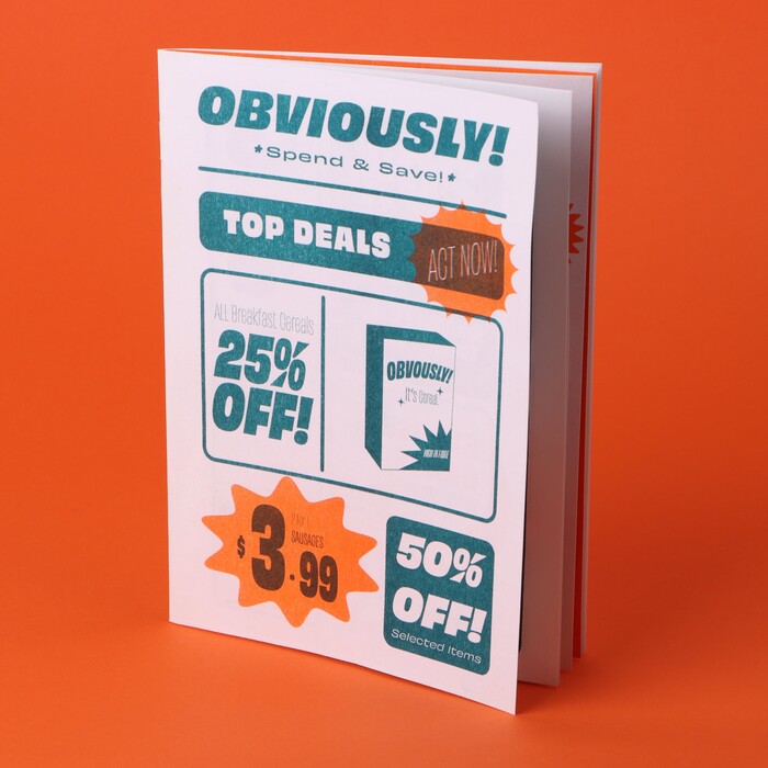 Obviously! Spend &amp; Save! riso zine 1
