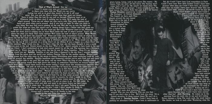 Spread from the album booklet with lyrics