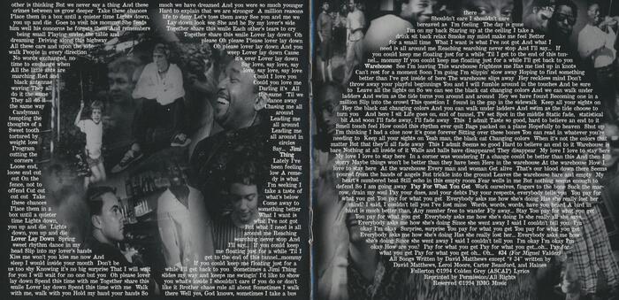 Spread from the album booklet with lyrics