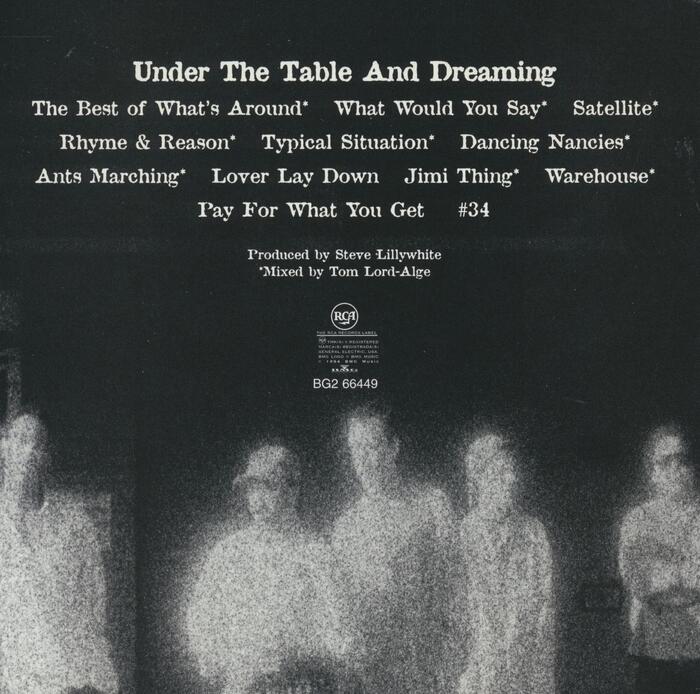 Back cover of the album booklet