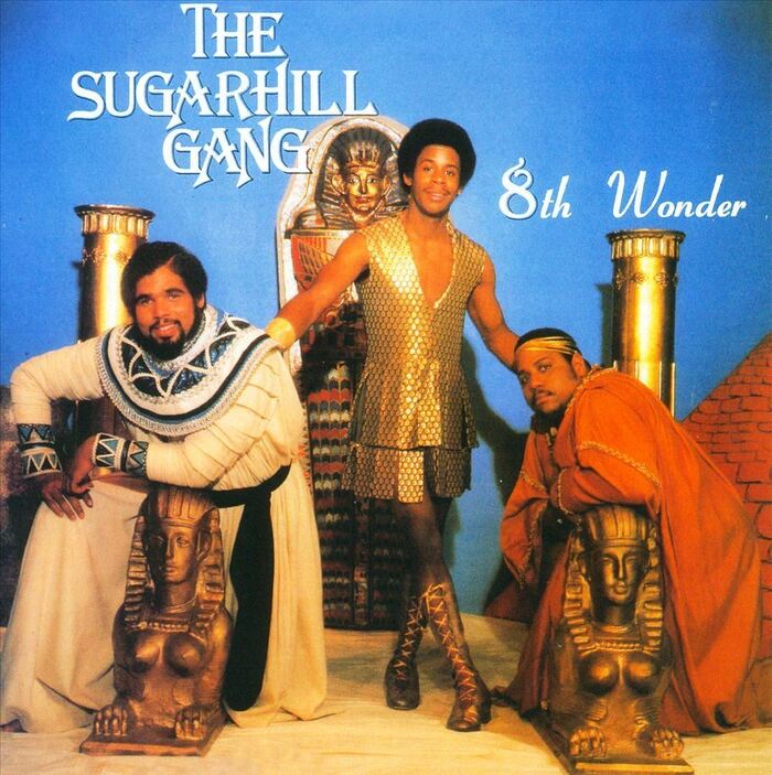 8th Wonder (1981) album cover. The title is added in , with the 8 from Algerian. Design by Hemu Ghia Aggarwal. [More info on Discogs]