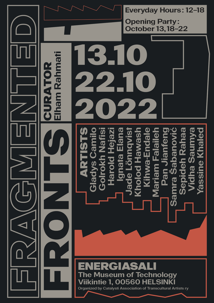 Fragmented Front exhibition poster, Catalysti. Pow Alara in use for poster.