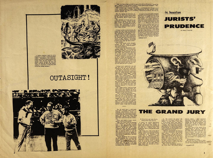 Spread with pages 2 and 3, with headlines in  (left) and  Extended (right).