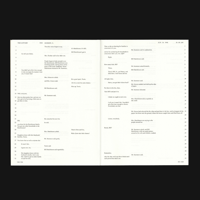 “The Lottery” by Shirley Jackson, Elisava student project 6