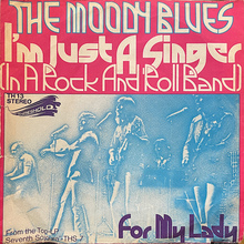 The Moody Blues – “I’m Just a Singer (in a Rock and Roll Band)” German single cover