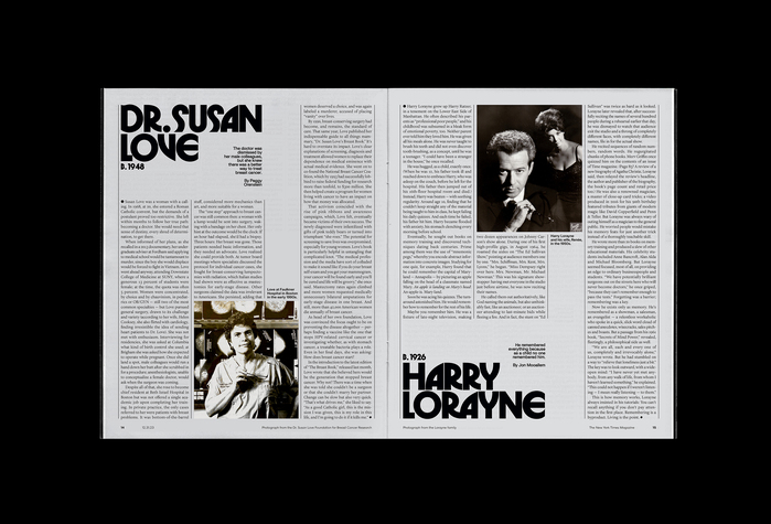 The New York Times Magazine, “The Lives They Lived” 2023 issue 4
