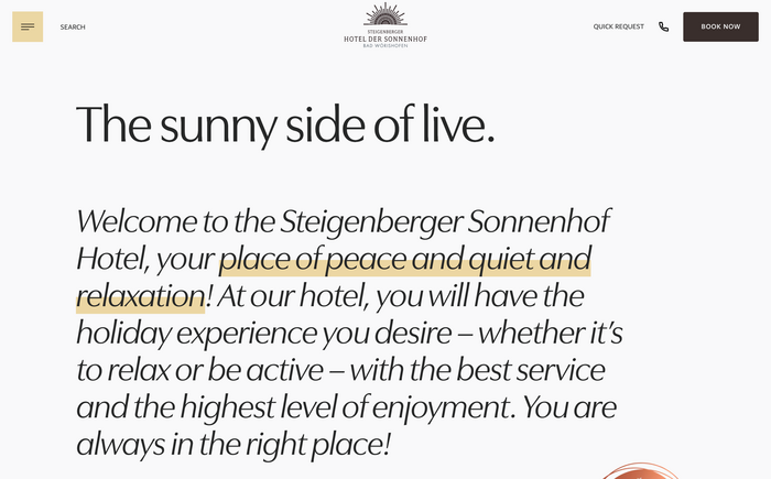 Hotel der Sonnenhof website 2