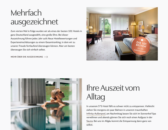 Hotel der Sonnenhof website 5