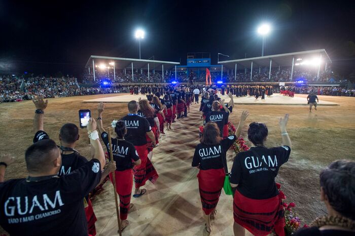 Monumental Titling on T-shirts worn during the 2016 Guam Festival of Pacific Arts in Hagatna, Guam