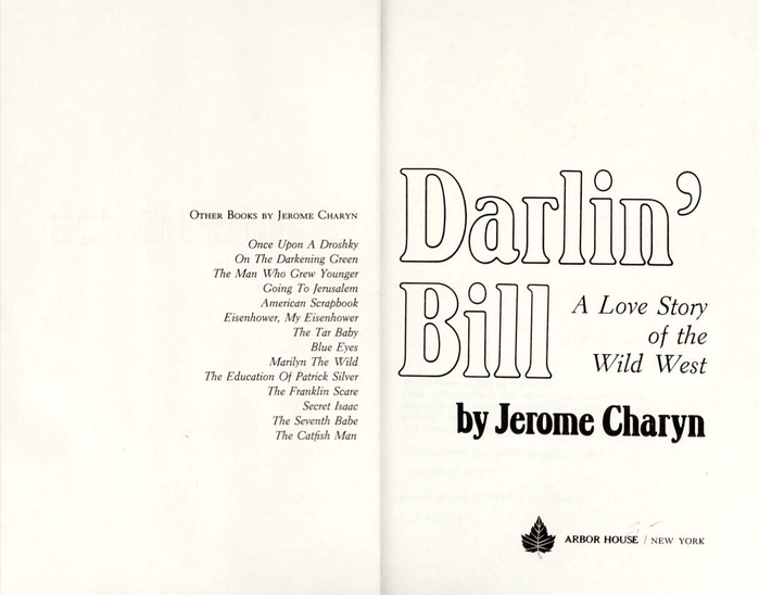 The title page features , a VGC original for which we don’t know the designer yet. The subtitle and the titles of the other books by Jerome Charyn are set in  Italic.