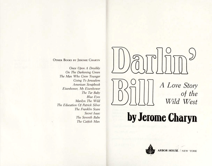The title page features , a VGC original for which we don&rsquo;t know the designer yet. The subtitle and the titles of the other books by Jerome Charyn are set in  Italic.