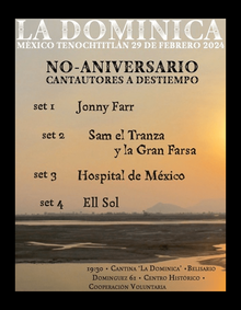 No-Aniversario at La Dominica concert flyer