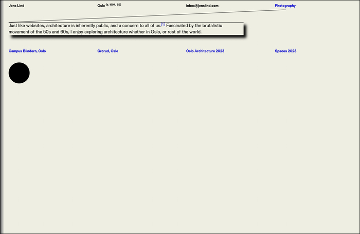 Jens Lind portfolio website 4