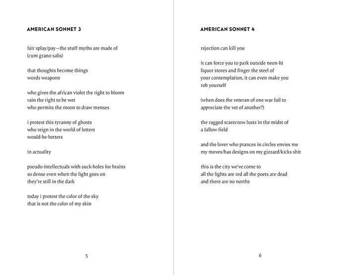 The Bernhard Gothic used on the cover is also brought inside for titling. The poems are set in Palatino.