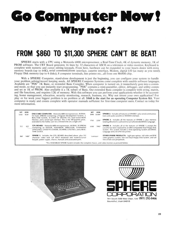 Full-page advertisement in Byte magazine (January 1976). Other fonts used for the ad include , , ,  and .