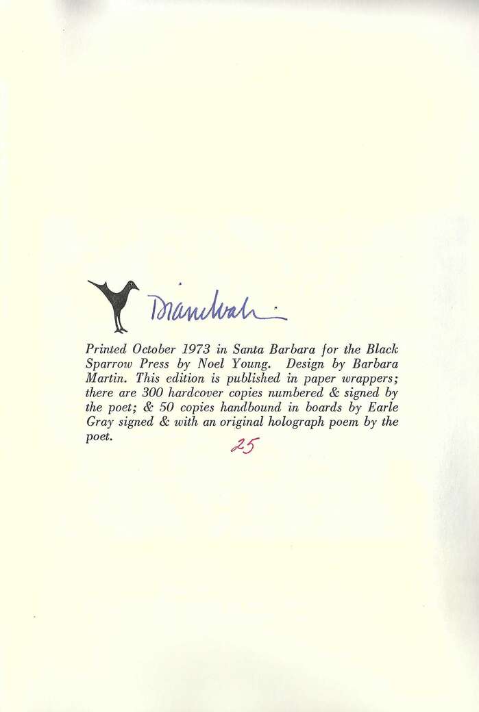 The colophon is set in ’s italics.