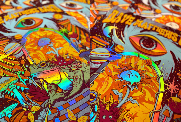 Detail of print with Rainbow Foil