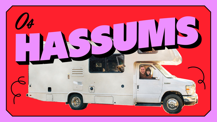 Os Hassums TV series logo and title cards 1