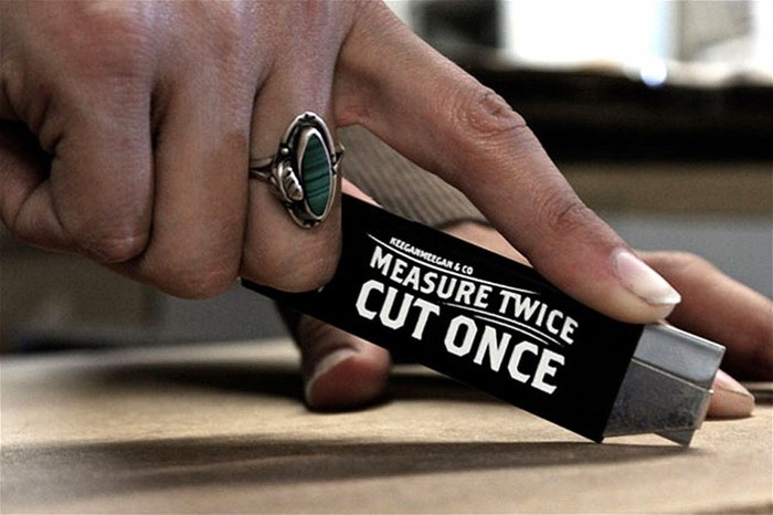 “Measure Twice, Cut Once” box cutter 1