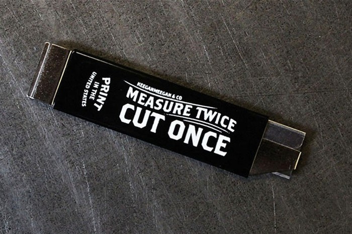 “Measure Twice, Cut Once” box cutter 2