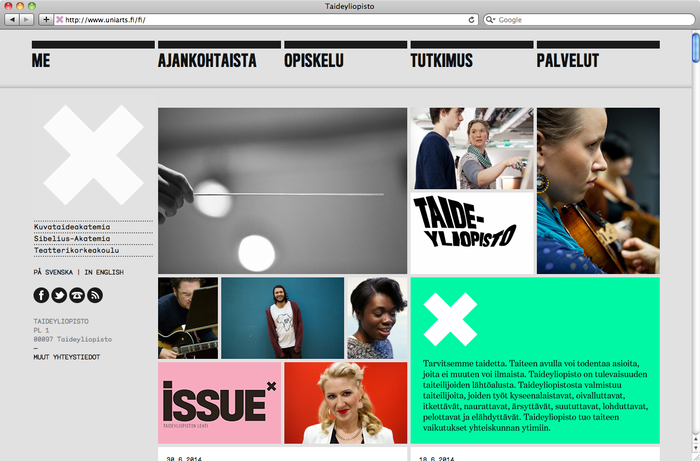 University of the Arts Helsinki website 1