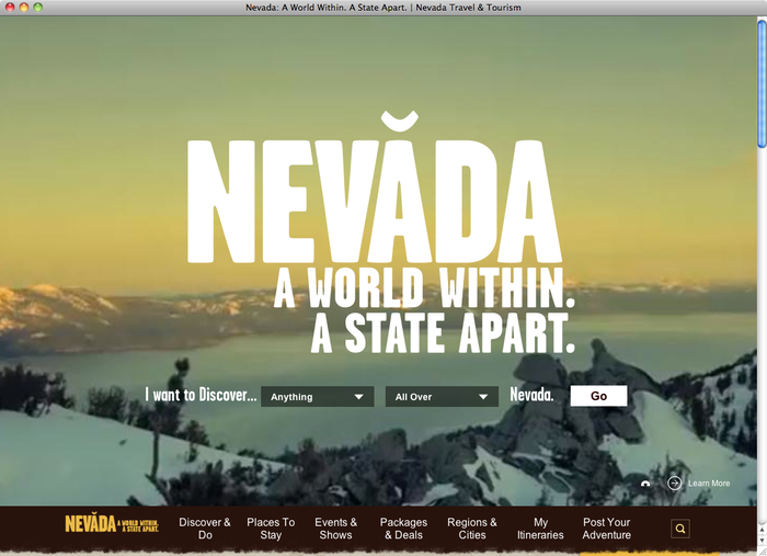 Travel Nevada website 1