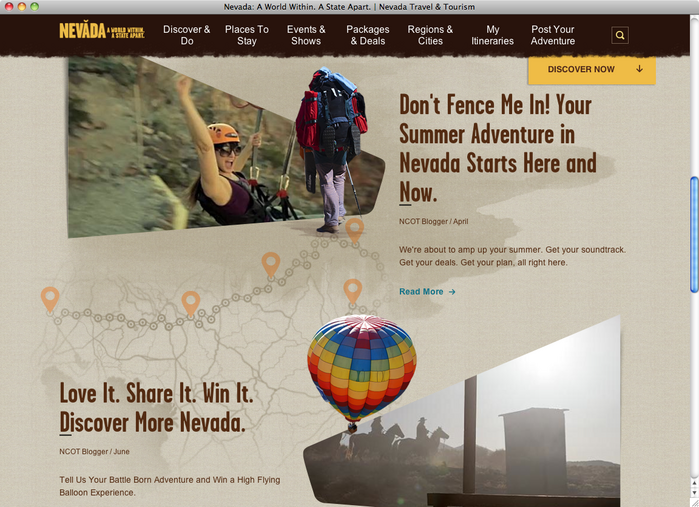 Travel Nevada website 2