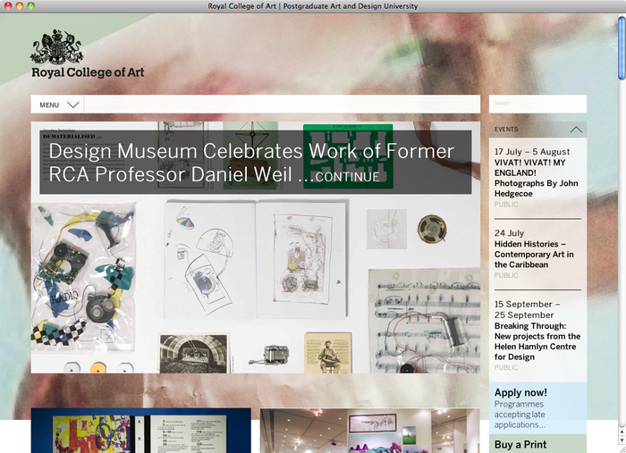 Royal College of Art London website 3