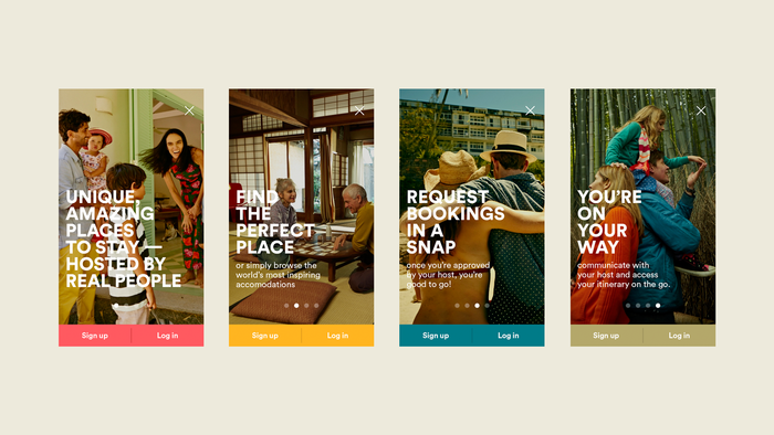 Airbnb mobile homepage.