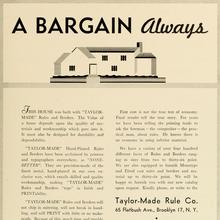 Taylor-Made Rule Co. ad: “A Bargain Always”