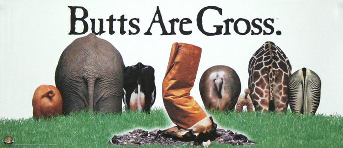 “Butts Are Gross.” poster variant in landscape format (13″×30″)