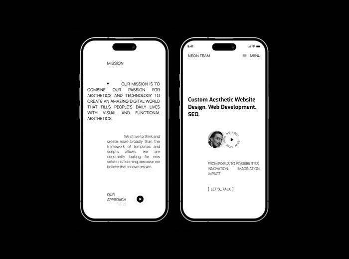 Neon Team Agency website 2
