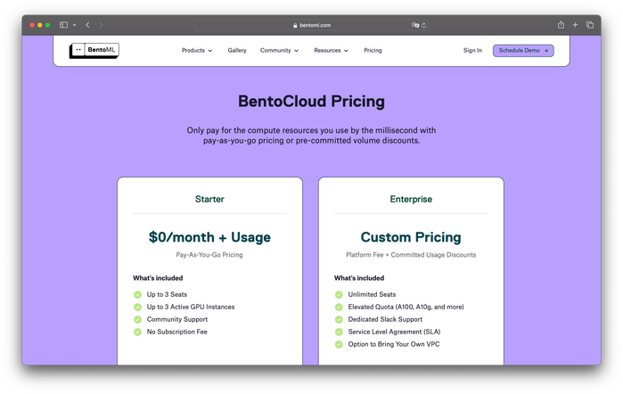BentoML website 3