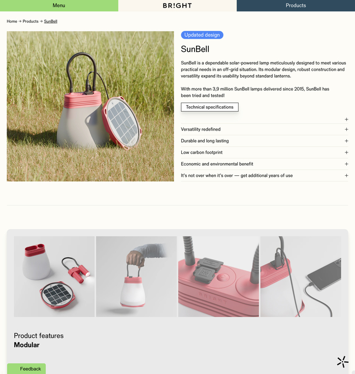 Bright Products website 4