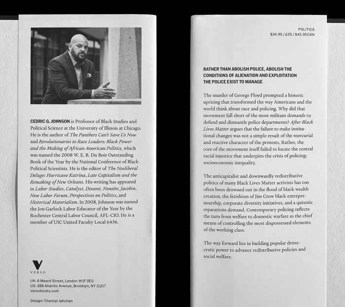 Inner dust jacket flaps of the hardcover edition