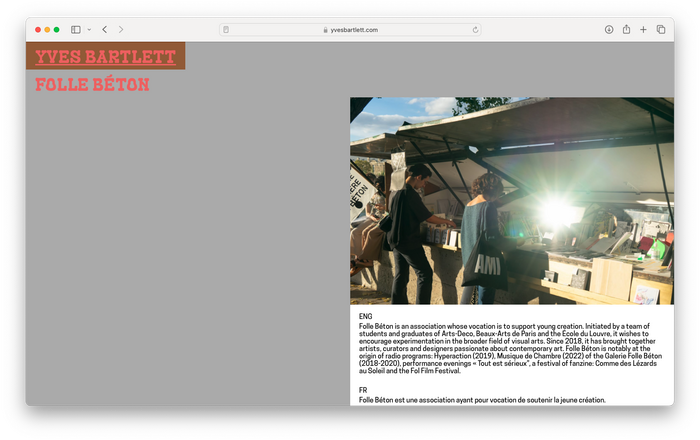 Yves Bartlett website 6
